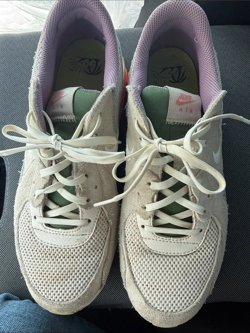 Nike Air Women's Pastel Pink & Light Gray Suede Athletic Sneakers